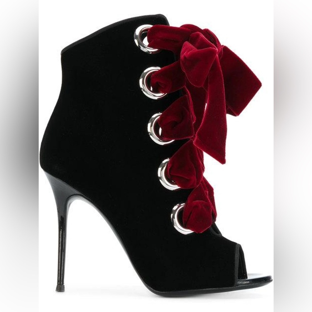 Giuseppe Zanotti Lace-Up Velvet Heels